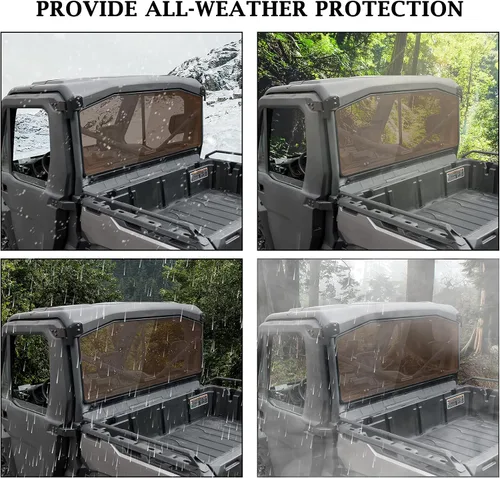 Miniatura 3 de SAUTVS Parabrisas trasero tintado oscuro para Can Am Defender, panel trasero resistente para Can-Am Defender HD5 HD7 HD8 HD9 HD10 Max 2016-2026