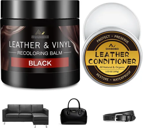 Miniatura 9 de Kit de reparación de cuero y bálsamo de cuero para muebles, restaurador de cuero negro para sofás, muebles, asientos de automóvil, pintura de cuero
