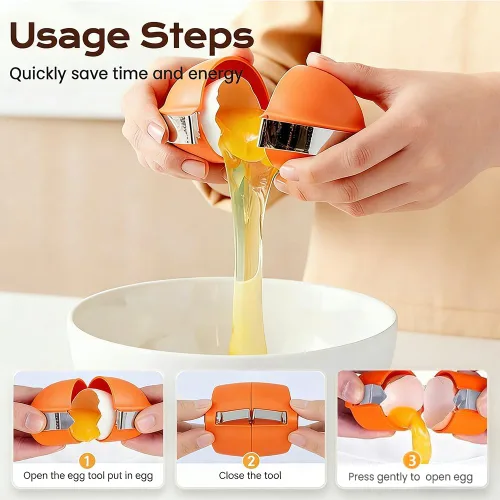 Miniatura 4 de Abridor de cáscara de huevo, herramienta de acero inoxidable, abridor multifuncional de cáscara de huevo para huevos crudos o duros, accesorio