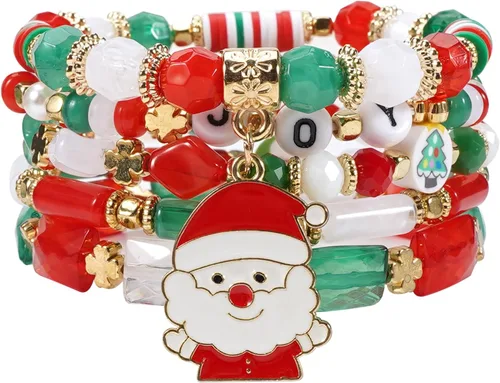 Miniatura 11 de Ardorchid Pulseras de Halloween para Mujeres Calabaza Fantasma Esqueleto Murciélago Calavera con Cuentas Apilables Elásticas Rugby Acción de Gracias