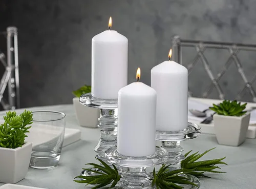 Miniatura 5 de BOLSIUS 12 velas blancas de pilar a granel, juego de velas sin perfume de 2.3 x 4.7 pulgadas, 33 horas de combustión limpia, sin aceite de palma, 0%