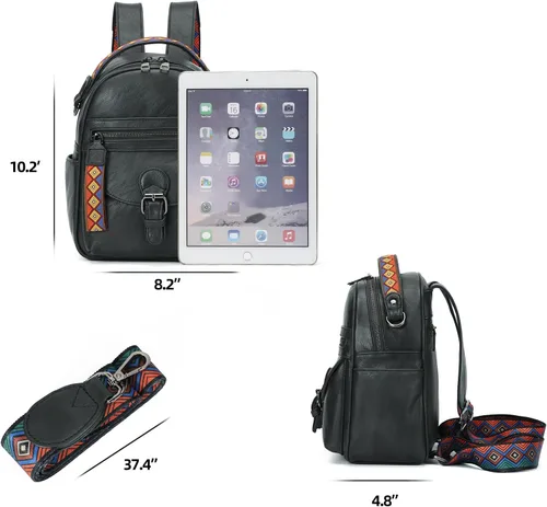 Miniatura 2 de KL928 Mochila pequeña para mujer, mochila de hombro a la moda, Carbón Gra, Mochilas Daypack
