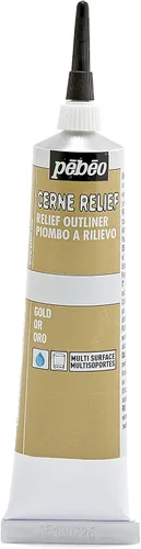 Miniatura 5 de Pebeo 773000 Vitrail, Pintura Dimensional para Contorno en Relieve, Tubo de 20 ml con Boquilla - Oro Dorado