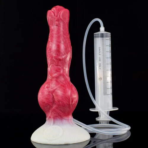 Miniatura 7 de Heuceo Consolador realista de silicona para perros y lobos con ventosa, consoladores de animales con nudo grueso, eyaculación de próstata