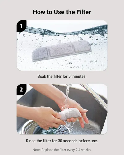 Miniatura 4 de DownyPaws Paquete de 6 filtros de repuesto para fuente de agua para gatos con pilas DPWFP6, juego de filtros de repuesto de 3 meses