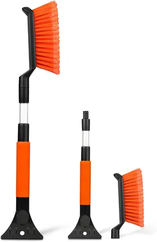 Miniatura 12 de Autovir Cepillo de nieve de 27 pulgadas y raspadores de hielo para parabrisas de automóvil (paquete de 3), raspador de ventana con agarre ergonómico
