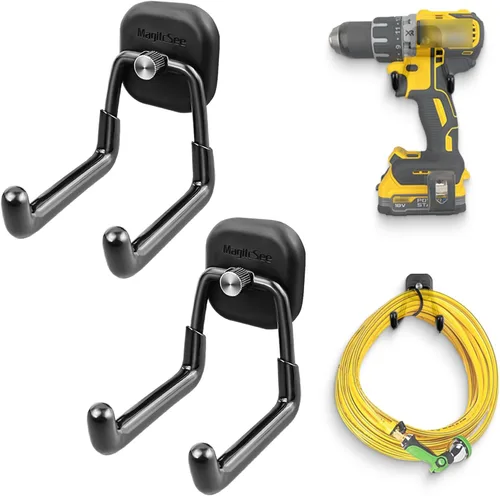 2 ganchos magnéticos grandes y resistentes con doble punta, ajuste universal para interiores y exteriores, ganchos organizadores de imanes fuertes