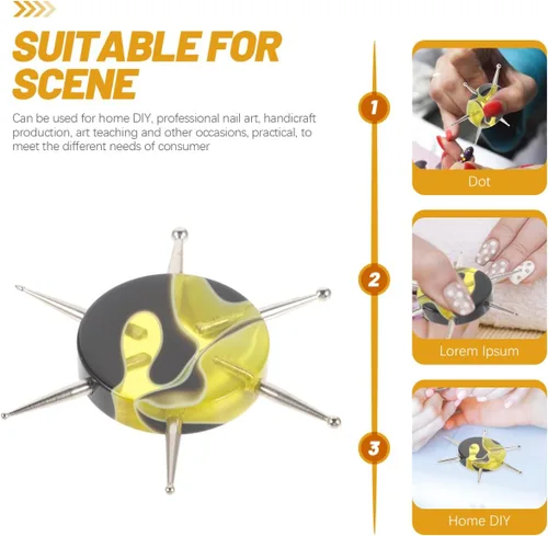 Miniatura 6 de EXCEART Bolígrafo de manicura multifuncional, herramienta de punteado de uñas para diseño de uñas DIY con puntas redondas para patrones precisos