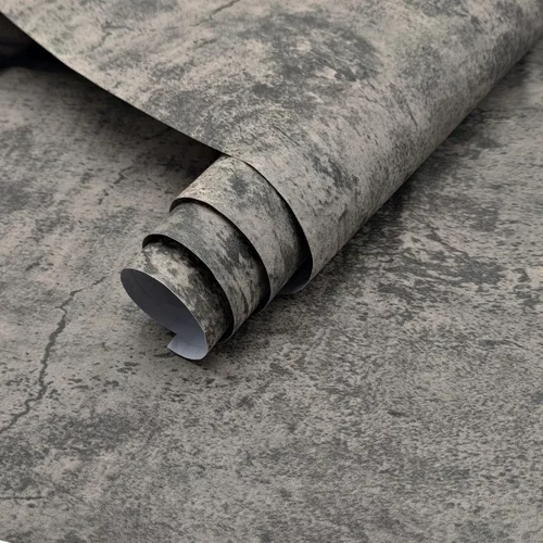 3yecao Papel de contacto de hormigón gris marrón claro grueso de 16"×118", papel tapiz de hormigón gris impermeable, vinilo adhesivo despegar y