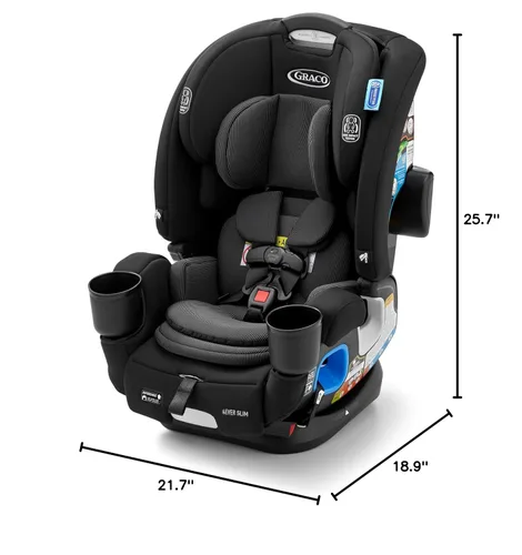 Miniatura 10 de Graco 4Ever DLX Slim 4 en 1 Asiento de automóvil para bebé a niño pequeño, orientación trasera, orientación delantera, a elevador de respaldo alto