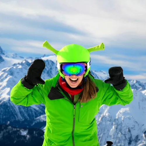 Miniatura 5 de COOLCASC® Showtime Ski Helmet Cover – Fun & Protective Helmet Accessory for Skiing & Snowboarding – One Size Fits All