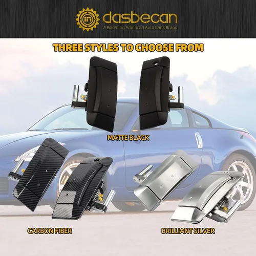 Miniatura 6 de Dasbecan 1 par de manijas de puerta exterior para el lado izquierdo del conductor y del lado derecho del pasajero, compatible con Nissan 350Z Fibra