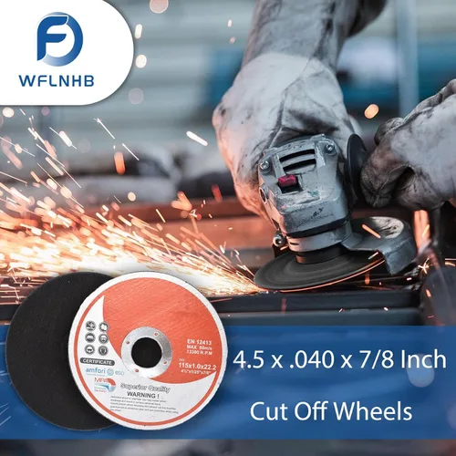 Miniatura 3 de WFLNHB Paquete de 100 ruedas de corte de 4-1/2 pulgadas para discos de corte de metal y acero inoxidable para amoladoras angulares de 4.5 x 0.040 x