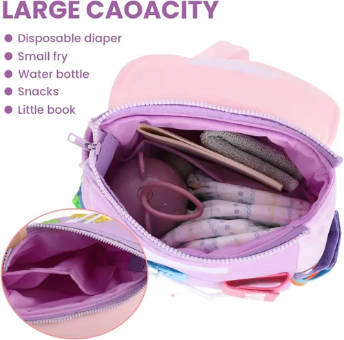 Miniatura 4 de Busy Board - Mochila para niños pequeños con hebillas y juguetes de actividades de aprendizaje, desarrolla habilidades motoras finas y habilidades