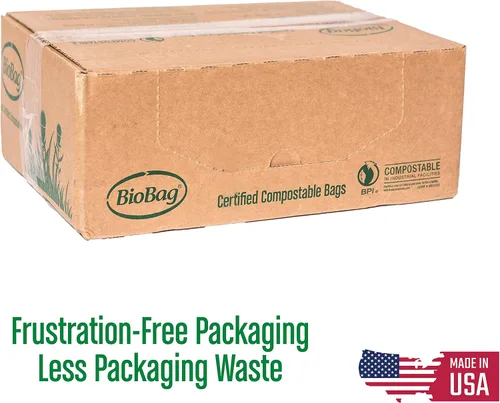 Miniatura 4 de BioBag (USA) La bolsa compostable original, 48 galones, 80 unidades, 100% bolsas de basura compostables certificadas para desechos de alimentos