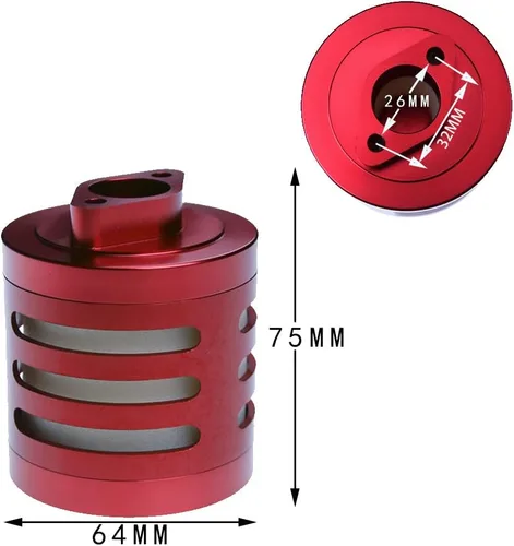Miniatura 2 de Juego de filtros de aire para 1/5 RC Hpi Baja Rovan King Motor 5B 5T 5SC FG GoPed (rojo)