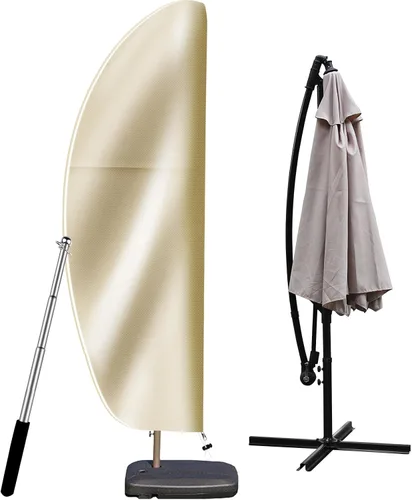 Miniatura 10 de Funda para sombrilla de patio para exteriores, tela Oxford 420D resistente con poste y cremallera, fácil de instalar, impermeable, resistente a