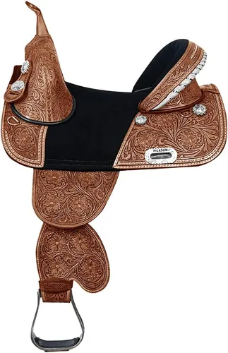 Miniatura 13 de HILASON Western Horse Treeless Trail Barrel Saddle American Leather Tan Horse Saddle Western Saddle Treeless Saddle Saddle for Horses