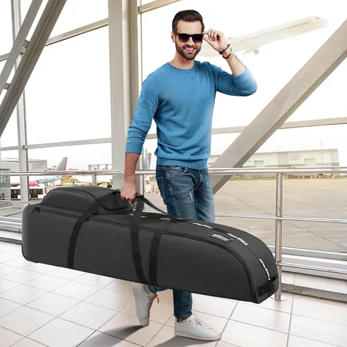 Miniatura 7 de findway Bolsa de viaje de golf para aerolíneas 900D resistente Oxford Golf Funda de viaje con ruedas, funda de viaje de golf con forro protector