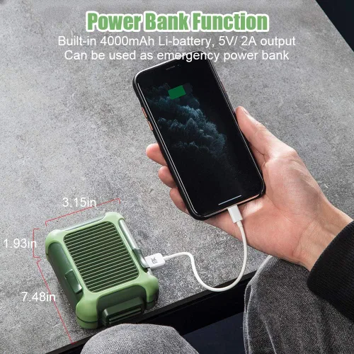 Miniatura 7 de Ventilador de cinturón personal con clip en la cintura, ventilador de refrigeración portátil y ventilador de collar USB para viajes al aire libre