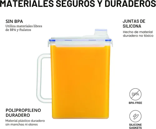 Miniatura 7 de LocknLock Aqua - Jarra de agua para puerta de refrigerador con asa, jarra de plástico sin BPA con tapa superior de rosca, perfecta para hacer tés