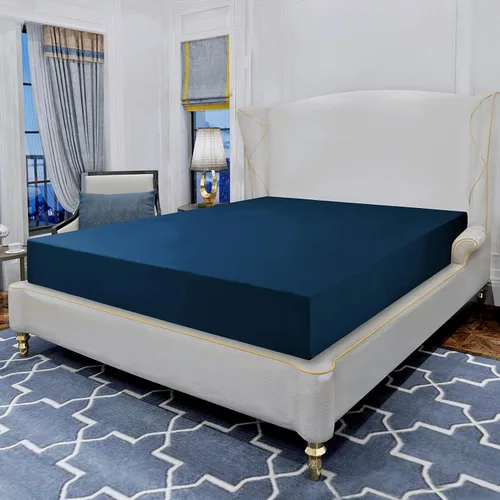 Miniatura 20 de Elegant Comfort Lujosa sábana bajera de 1500 hilos de calidad egipcia resistente a las arrugas, 1 pieza, elástico en todo el contorno, bolsillo
