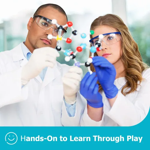 Miniatura 2 de Kit de modelo molecular, 240 piezas de química molecular orgánica, kit de modelo de elemento atómico para lecciones de química, kit de construcción