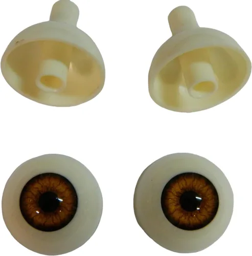 Miniatura 16 de Par de ojos realistas de acrílico redondo tamaño real para accesorios de Halloween, máscaras, muñecas o osos, 1.024 in (marrón claro)