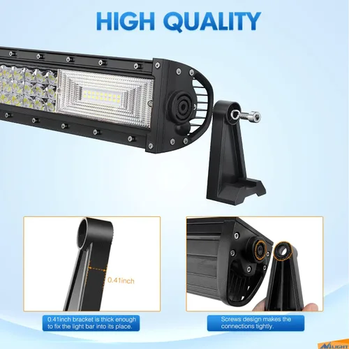Miniatura 6 de Nilight 2 soportes de montaje lateral universales ajustables para barra de luz LED, color negro
