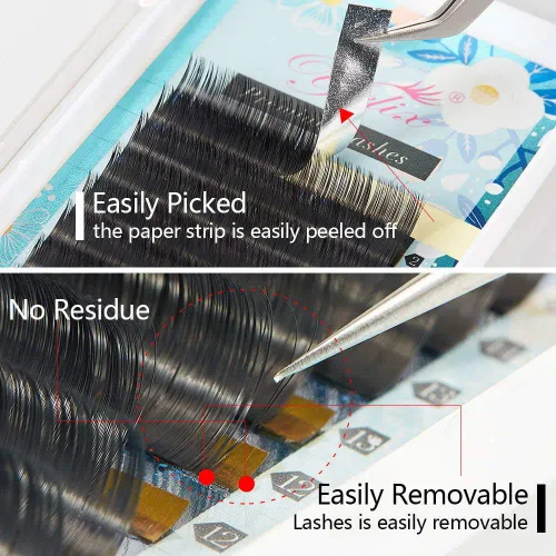 Miniatura 5 de Extensiones de pestañas individuales sedosas mate, suaves y naturales, pestañas de visón falso, rizo D, 0.003 in de grosor, 100% hechas a mano D Curl