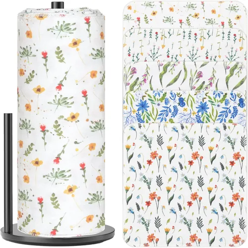 Miniatura 15 de Paquete de 25 toallas de papel reutilizables, toallas sin papel enrolladas lavables de tela de algodón para toallas de cocina, productos de cero