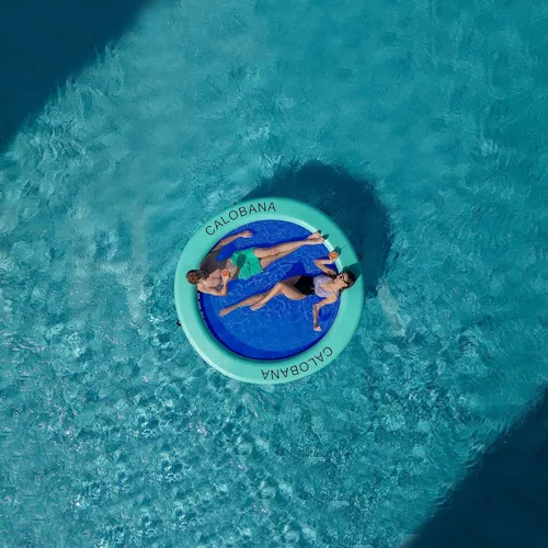 Miniatura 3 de CALOBANA Anillo Flotante Redondo Inflable Hamaca de Agua Flotadores de Río de Alta Resistencia Flotadores de Lago para Adultos Plataforma de Isla