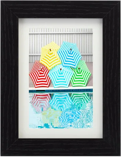 Miniatura 4 de Studio Decor Belmont portarretratos negro de 5 x 7 pulgadas con paspartú de 4 x 6 pulgadas, accesorios para colgar prefijados, pantalla horizontal