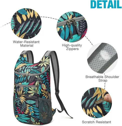 Miniatura 8 de G4Free Mochila de Senderismo Ligera y Empacable para Hombres y Mujeres Mochilas de Día de Senderismo Pequeñas Mochila Plegable para el Hombro Bolsa