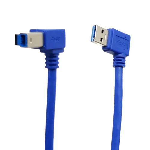 Miniatura 3 de Seadream Cable de impresora USB3.0 en ángulo; paquete de 2 conectores USB 3.0 A macho SuperSpeed de 90 grados en ángulo izquierdo a USB 3.0 B, cable