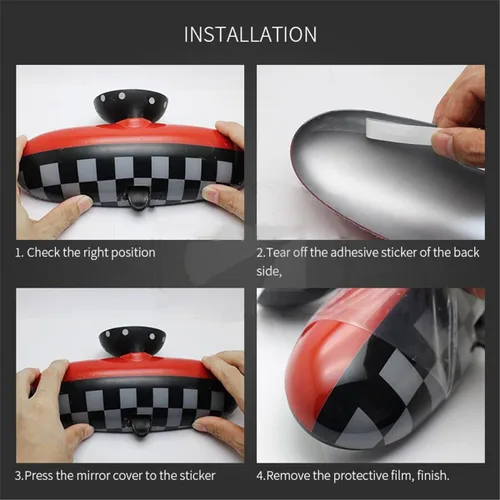 Miniatura 4 de Funda para espejo retrovisor interior de automóvil, compatible con MINI Hatchback Convertible Countryman Paceman DC02