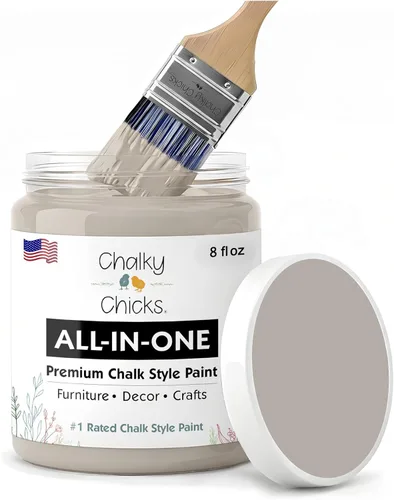 Miniatura 27 de Chalky Chicks - Pintura mate a la tiza, no requiere lijado, 4 onzas líquidas, color gris oscuro (Gun Metal Gray), para muebles, pintura sin Gris