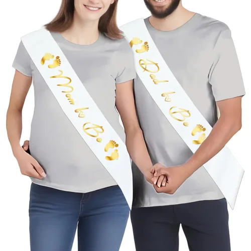 Miniatura 2 de Juego de 2 bandas para mamá y papá, las mejores decoraciones de baby shower, regalos para madre y padre, fiesta de revelación de género, para niños