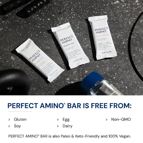 Miniatura 8 de BodyHealth PerfectAmino Bar – Snack energético con proteínas de 10g, MCTs vegetales, mezcla de superalimentos, sin OMG, sin gluten, lácteos ni soja
