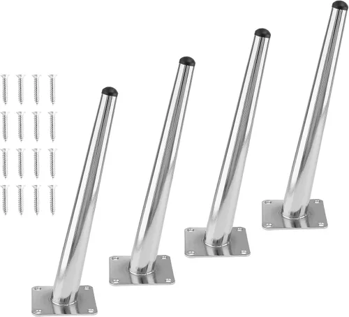 Miniatura 8 de 4 patas de muebles de 6 pulgadas, patas de metal cónicas oblicuas, color negro mate, pies de muebles de estilo de mediados de siglo para sofá