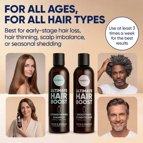 Miniatura 6 de Moerie Champú y acondicionador voluminizador para la caída del cabello - Productos espesantes con ingredientes de origen natural - Más de 100