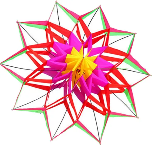 Miniatura 5 de SM SunniMix Cometa tridimensional 3D hermosa flor color cometa hecha a mano mosca para los muchachos