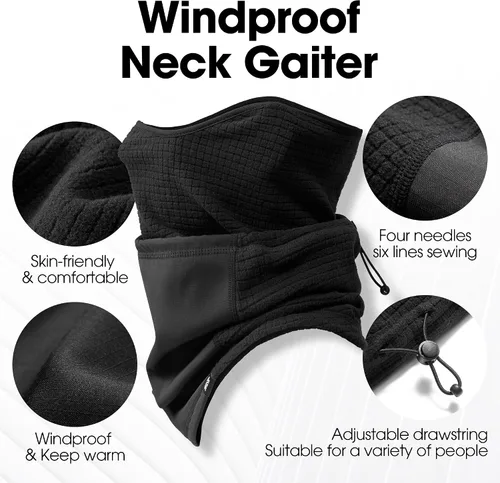 Miniatura 2 de LONGLONG Calentador de cuello de invierno para hombres, máscara de esquí de forro polar para la cara de las mujeres, bufandas a prueba de viento