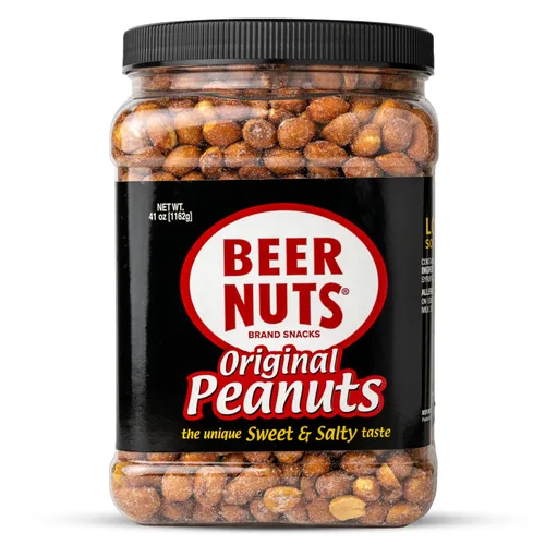 Miniatura 11 de BEER NUTS Original Peanuts - Nueces de barra dulces y saladas, sin gluten, kosher, bocadillos de maní bajos en sodio hechos en los Estados Unidos