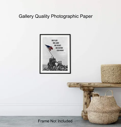 Miniatura 8 de Arte de pared con la bandera estadounidense, bandera marina, decoración de pared de Iwo Jima, foto del cuerpo de marina, regalos para hombres