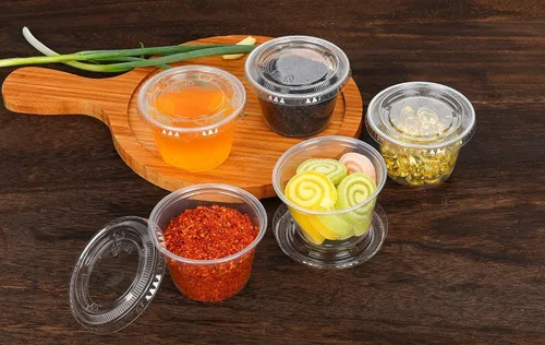 Miniatura 6 de EDI recipientes de plástico transparentes descartables con tapa, 2 onza, Transparente