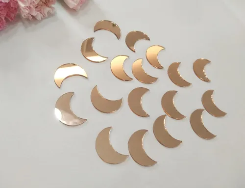Miniatura 7 de 100 piezas de mosaico de espejo en forma de luna, mini mosaico de vidrio, mosaico de espejo para manualidades, azulejos de bricolaje para arte