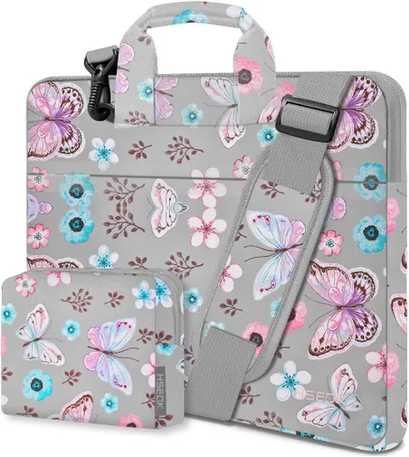 Miniatura 22 de Hseok Bolsa de hombro delgada para laptop de 13-14 pulgadas Bolso de mano con funda pequeña compatible con MacBook Pro de 14 pulgadas M4/M3/M2/M1