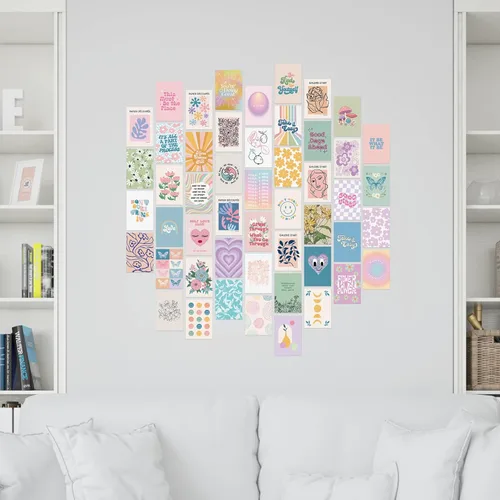 Miniatura 5 de Artivo Kit de collage de pared pastel danés para imágenes estéticas, 70 tarjetas, para decoración de habitación de adolescentes y niñas Collage