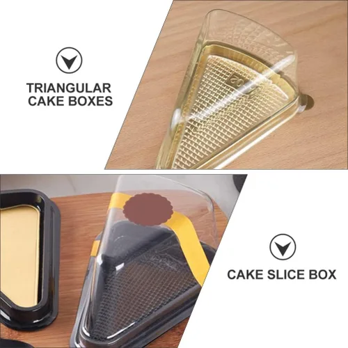 Miniatura 5 de Abaodam Cajas triangulares para rebanadas de pastel de 5.5 pulgadas, transparentes, reutilizables, con tapas, para pasteles de queso, mousse